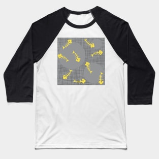 Herringbone yellow on gray with a linen structure - Pantone colors of the year 2021 Baseball T-Shirt